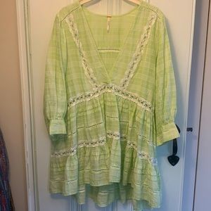 NWT Free People Time Out Eyelet 3/4 Sleeve Tunic